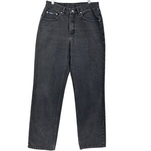 VTG 90s Black High Waisted Mom Jeans Size 8M 28x30 Vintage Denim Tapered Leg